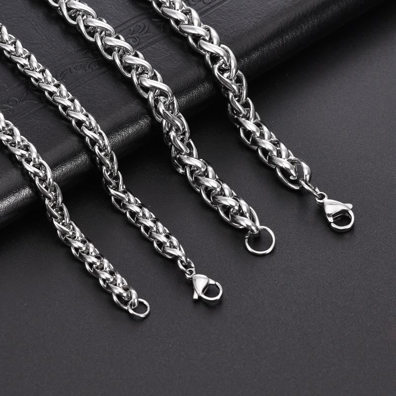 Stainless Steel Keel Necklace Fashionable Simple All-Match DIY Titanium Steel Chain Basket Chain Non-Fading Pendant Chain