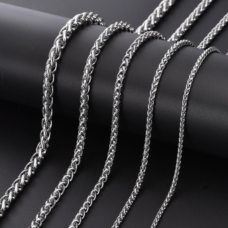 Stainless Steel Keel Necklace Fashionable Simple All-Match DIY Titanium Steel Chain Basket Chain Non-Fading Pendant Chain