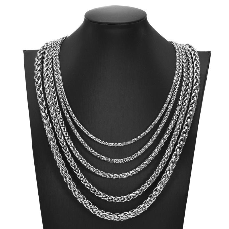 Stainless Steel Keel Necklace Fashionable Simple All-Match DIY Titanium Steel Chain Basket Chain Non-Fading Pendant Chain