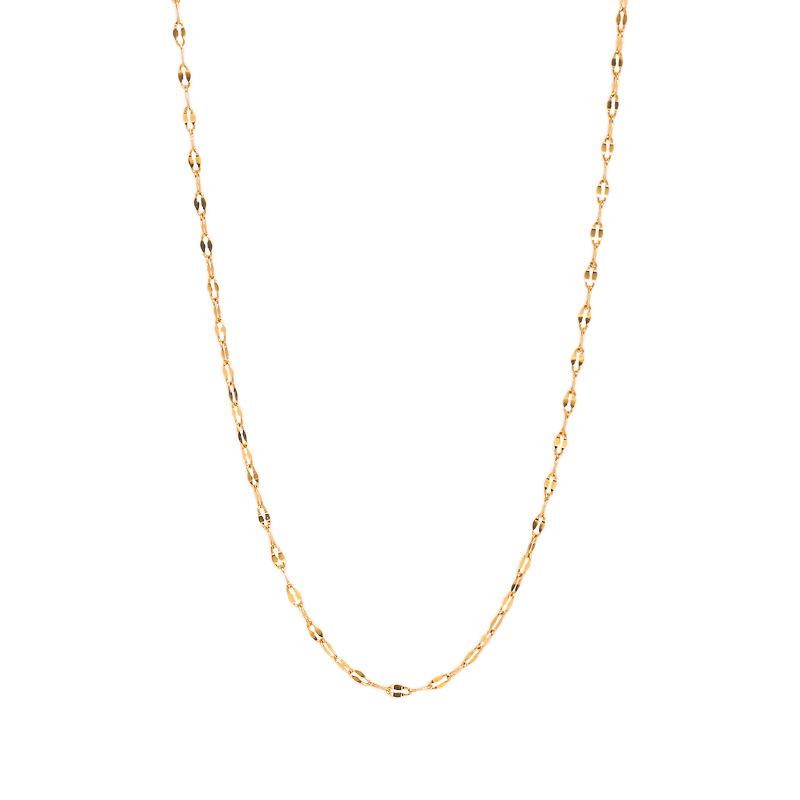 Lip Chain Plain Chain 18K Gold Plated Necklace Female Clavicle Chain Internet Celebrity Thin Necklace Titanium Steel Chain Pendant-Free Non-Fading