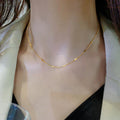 Fine Gold Necklace Plain Ring Non-Fading Necklace Female Chain Plain Chain Titanium Steel Non-Fading Clavicle Chain Chain without Pendant