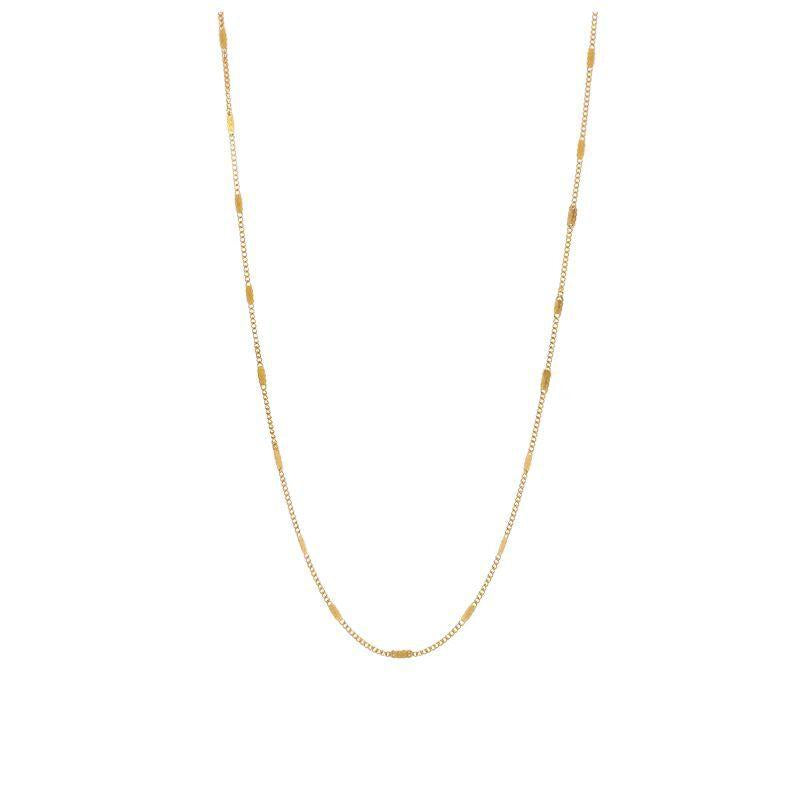 Fine Gold Necklace Plain Ring Non-Fading Necklace Female Chain Plain Chain Titanium Steel Non-Fading Clavicle Chain Chain without Pendant