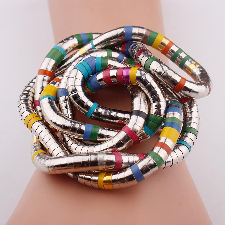 Winding Snake Necklace without Head and Tail 90cm White K Iron-Plated Special-Shaped Snake Year Necklace Flexible Bendable Snake Bone Necklace