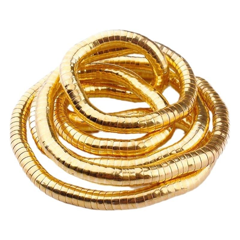 Winding Snake Necklace without Head and Tail 90cm White K Iron-Plated Special-Shaped Snake Year Necklace Flexible Bendable Snake Bone Necklace