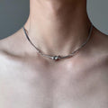 Hip Hop Cold Style Knot Fun Snake Bone Chain Short Titanium Steel Men's Necklace Female Clavicle Chain Non-Fading Sweater Chain