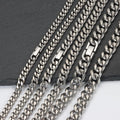 [Titanium Steel Color Protection Necklace] Six-Sided Grinding Cuban Chain Men's and Women's Hip Hop Watch Buckle Jewelry Buckle Clavicle Sweater Chain