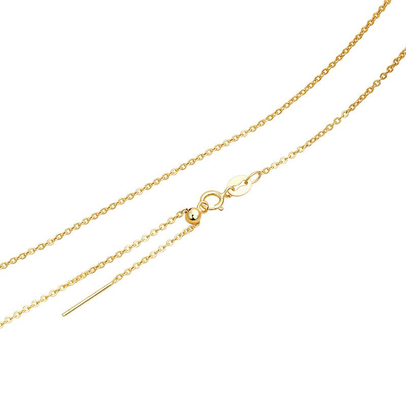 925 Silver Buckle Universal Chain Plain Chain Necklace Women's Thin Beaded Chain Box Chain Needle DIY Adjustable Bare Chain