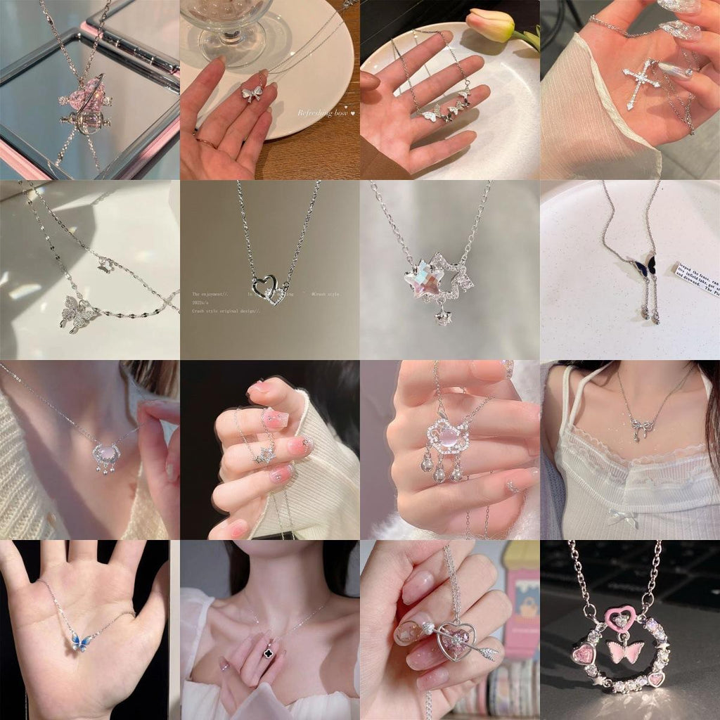 [No. 1] Light Luxury Necklace Sweet Love Clavicle Chain Niche High Sense Necklace Ins Student Exquisite