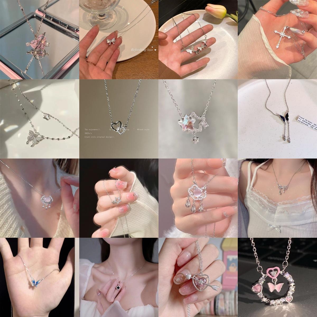 [No. 1] Light Luxury Necklace Sweet Love Clavicle Chain Niche High Sense Necklace Ins Student Exquisite