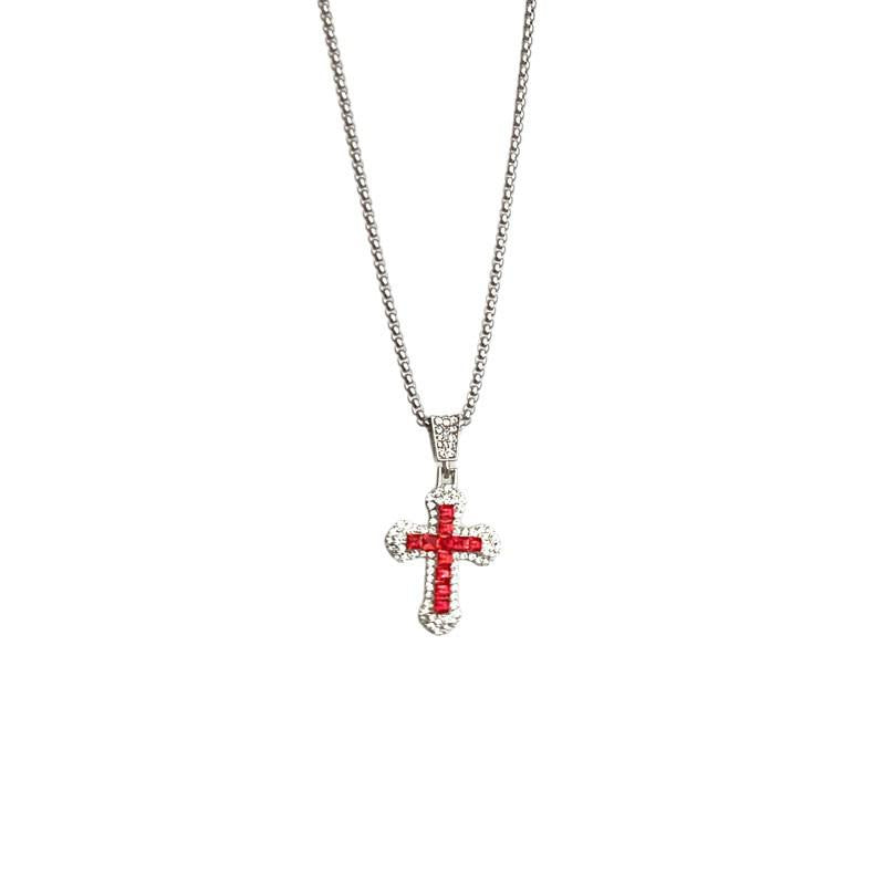 European and American Personality Cross Necklace Choker Dark Sweet Cool Hot Girl Style Multi-Layer Tassel Long Halter Clavicle Chain Female