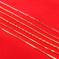 Gold Clavicle Chain Alloy Necklace Silver Necklace Clavicle Chain Melon Seed Chain O-Shaped Chain Water Ripple Chain