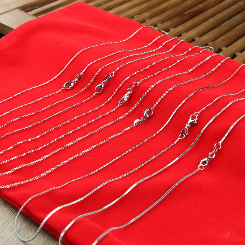 Gold Clavicle Chain Alloy Necklace Silver Necklace Clavicle Chain Melon Seed Chain O-Shaped Chain Water Ripple Chain