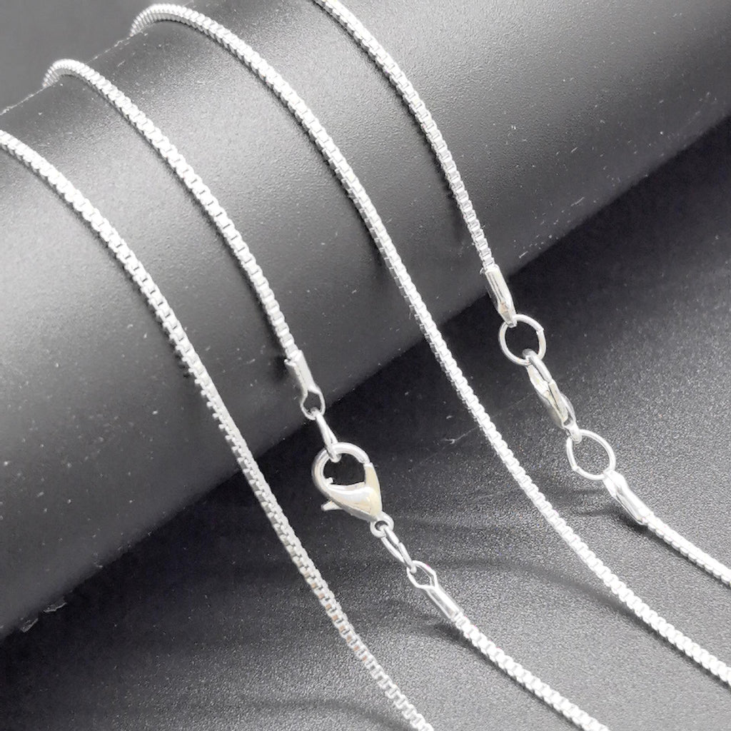 Copper Silver Plated 45-60cm Unisex Clavicle Necklace Box Chain Accessories Wholesale Jewelry Chain DIY Accessories