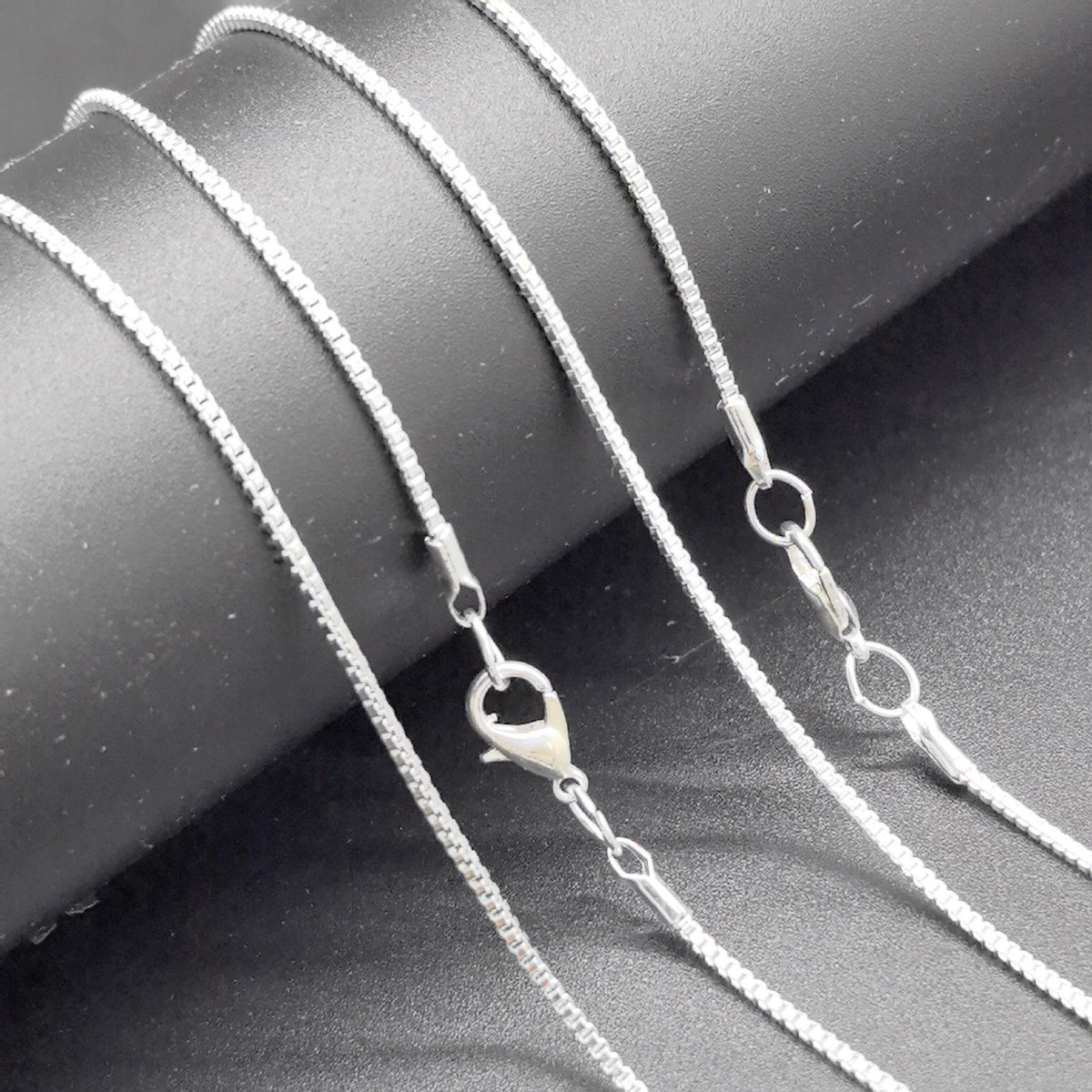 Copper Silver Plated 45-60cm Unisex Clavicle Necklace Box Chain Accessories Wholesale Jewelry Chain DIY Accessories