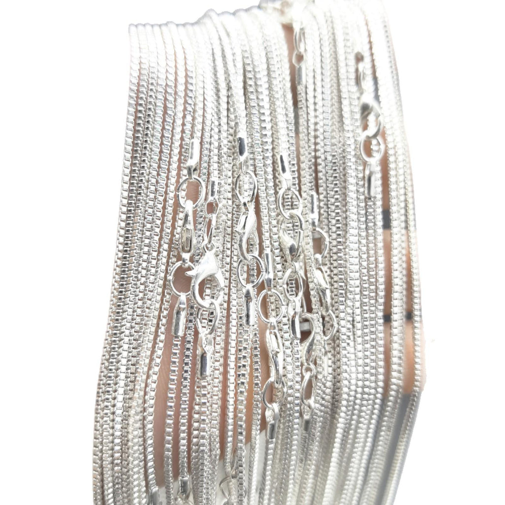 Copper Silver Plated 45-60cm Unisex Clavicle Necklace Box Chain Accessories Wholesale Jewelry Chain DIY Accessories