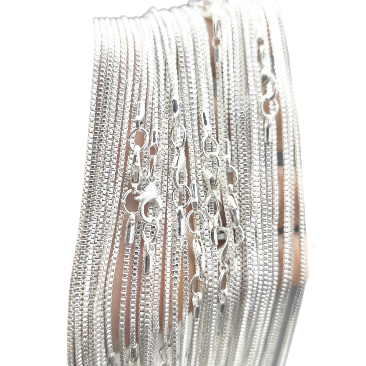 Copper Silver Plated 45-60cm Unisex Clavicle Necklace Box Chain Accessories Wholesale Jewelry Chain DIY Accessories