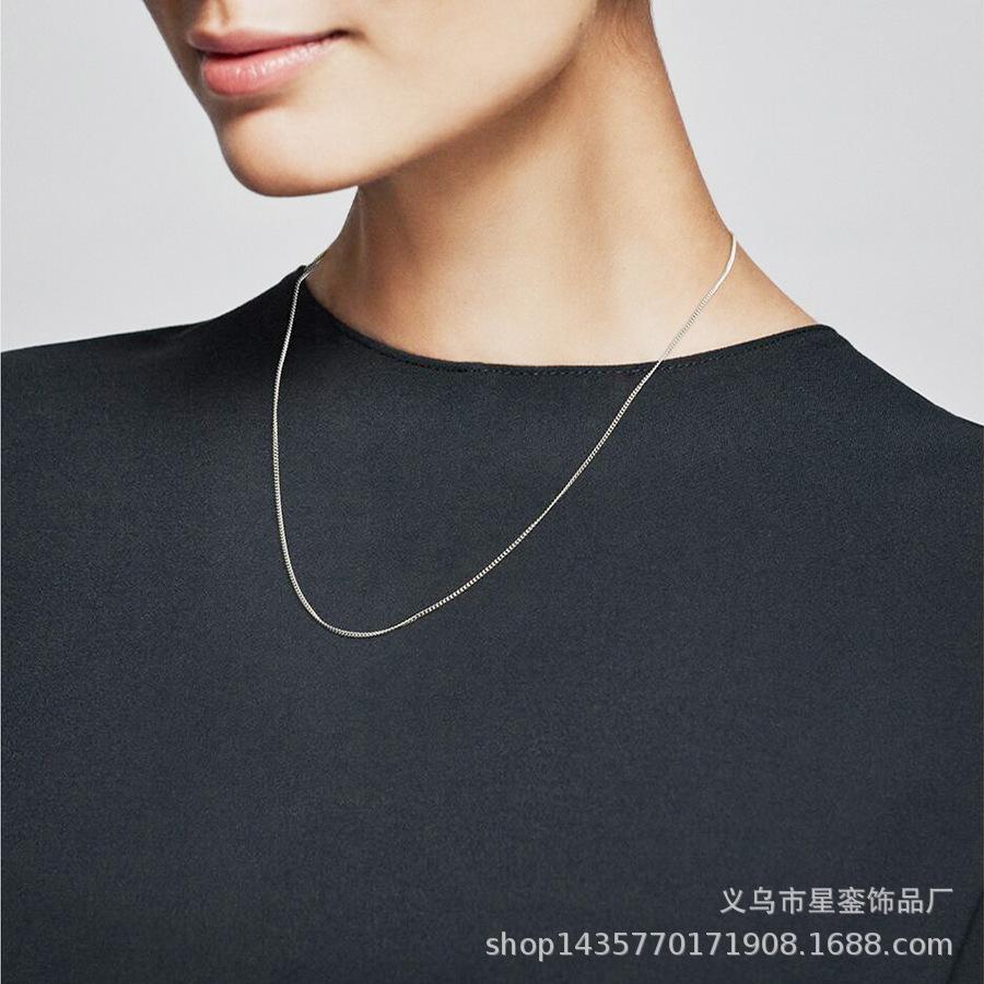 80cm Metal Side Chain Lobster Clasp Twisted Chain Sweater Chain Gold Black Silver Diy Basic Necklace Iron Chain