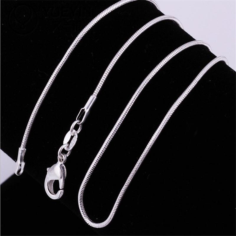 1mm Snake Bone Chain Wholesale Silver-Plated Snake Chain Hot Selling Silver Jewelry European and American Women's Clavicle Necklace Cross-Border New Accessories Factory