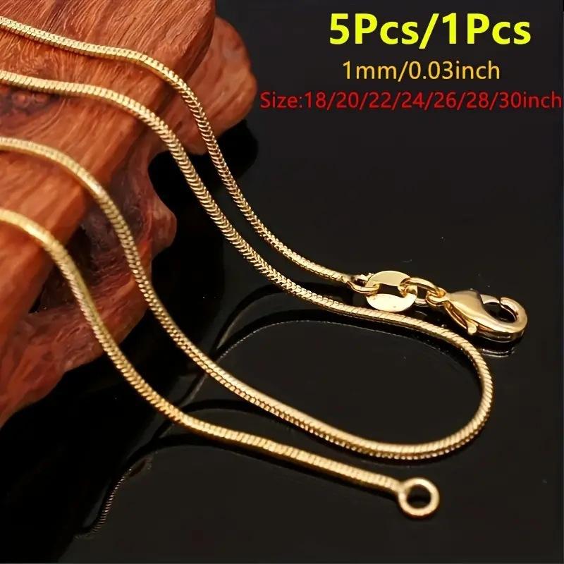 1mm Snake Bone Chain Wholesale Silver-Plated Snake Chain Hot Selling Silver Jewelry European and American Women's Clavicle Necklace Cross-Border New Accessories Factory
