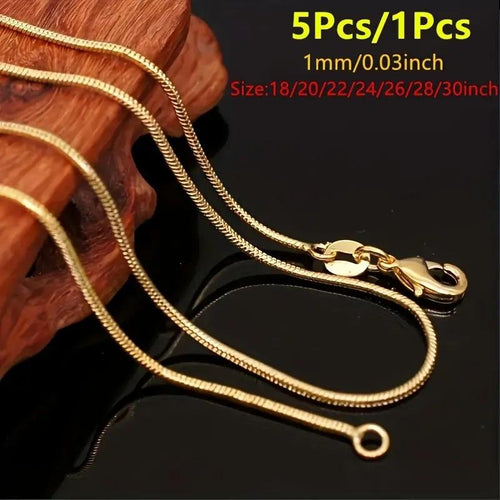 1mm Snake Bone Chain Wholesale Silver-Plated Snake Chain Hot Selling Silver Jewelry European and American Women's Clavicle Necklace Cross-Border New Accessories Factory