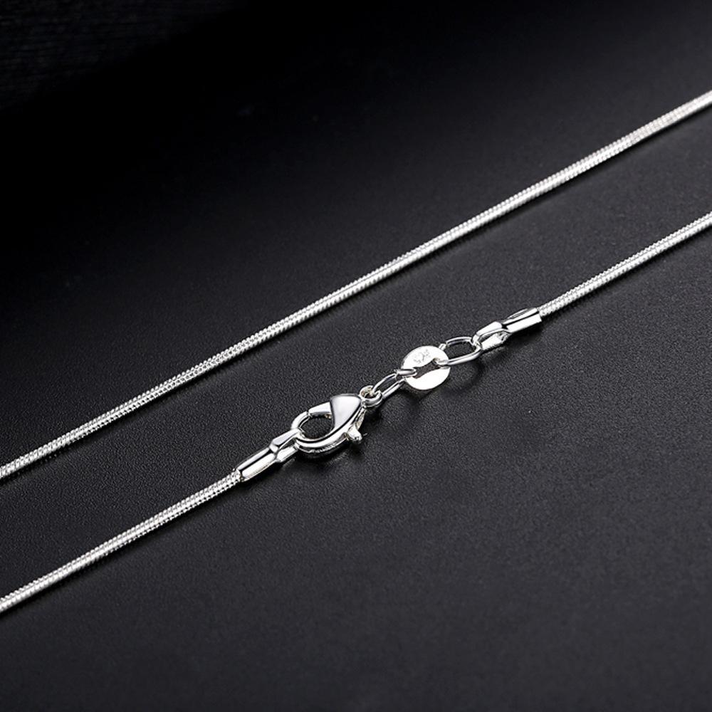 1mm Snake Bone Chain Wholesale Silver-Plated Snake Chain Hot Selling Silver Jewelry European and American Women's Clavicle Necklace Cross-Border New Accessories Factory