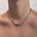 Minimalist Square Ring Buckle Necklace Men's Fashionable Titanium Steel Non-Fading Niche Versatile Retro High-Grade Trendy Clavicle Chain