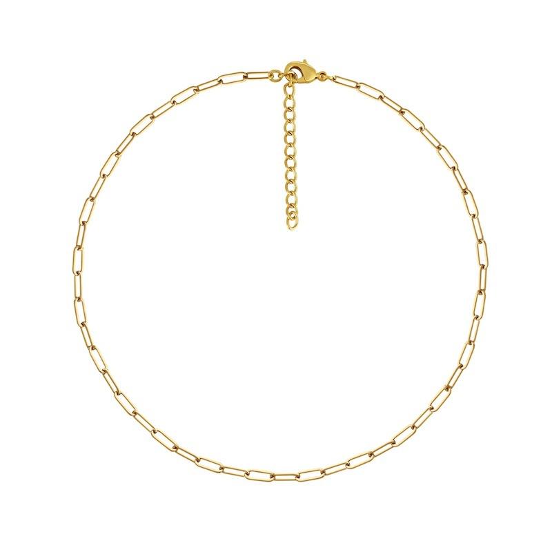 French Plain Chain Light Luxury Stacked Thin Cross Chain Titanium Steel Necklace Men and Women All-Match Simple Niche Design Hollow Chain
