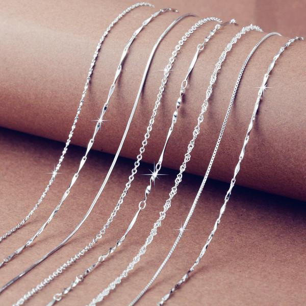 Non-Pendant Clavicle Chain Box Thin Chain Bare Chain Plain Chain Snake Bone Chain Niche High-Grade Necklace for Women