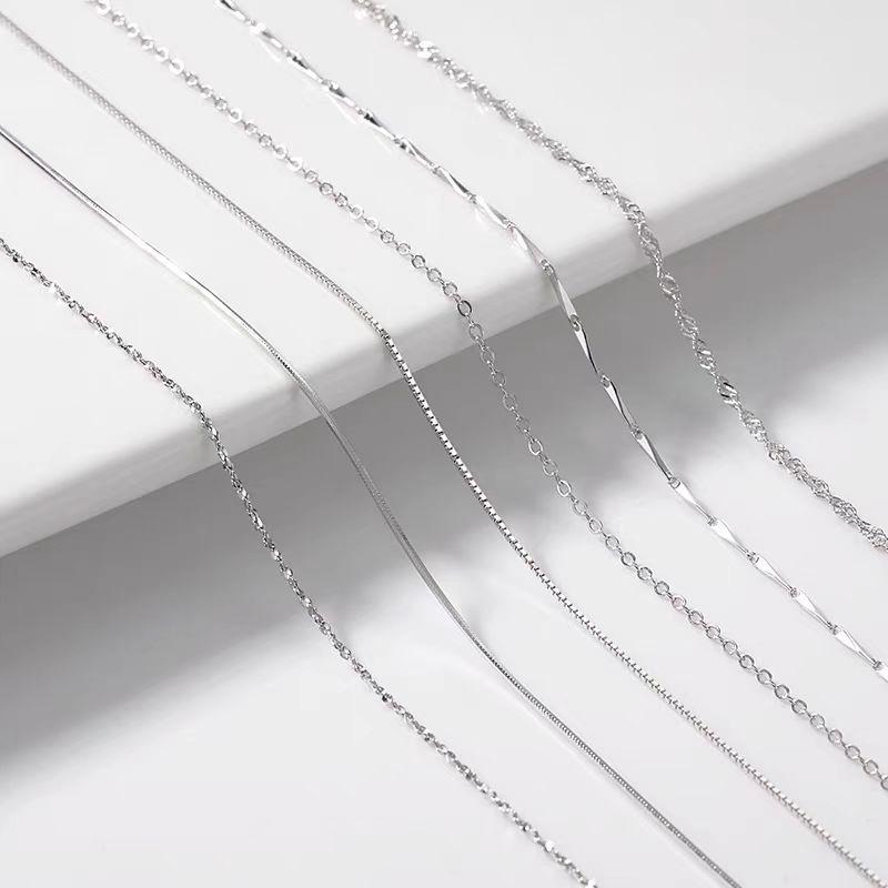 Non-Pendant Clavicle Chain Box Thin Chain Bare Chain Plain Chain Snake Bone Chain Niche High-Grade Necklace for Women