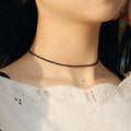 New Choker Collar Black Spinel Ultra-Fine Flash 14K Gold-Wrapped Clavicle Chain Women's Fashion Crystal Necklace Necklace