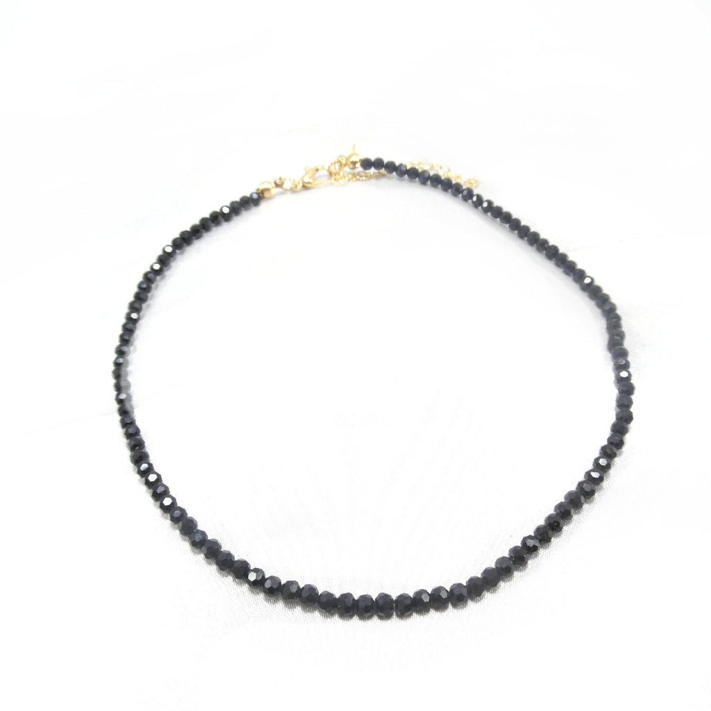 New Choker Collar Black Spinel Ultra-Fine Flash 14K Gold-Wrapped Clavicle Chain Women's Fashion Crystal Necklace Necklace
