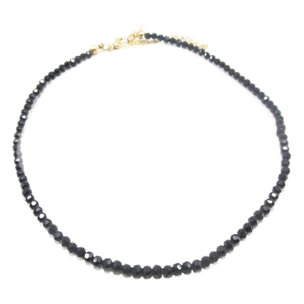 New Choker Collar Black Spinel Ultra-Fine Flash 14K Gold-Wrapped Clavicle Chain Women's Fashion Crystal Necklace Necklace