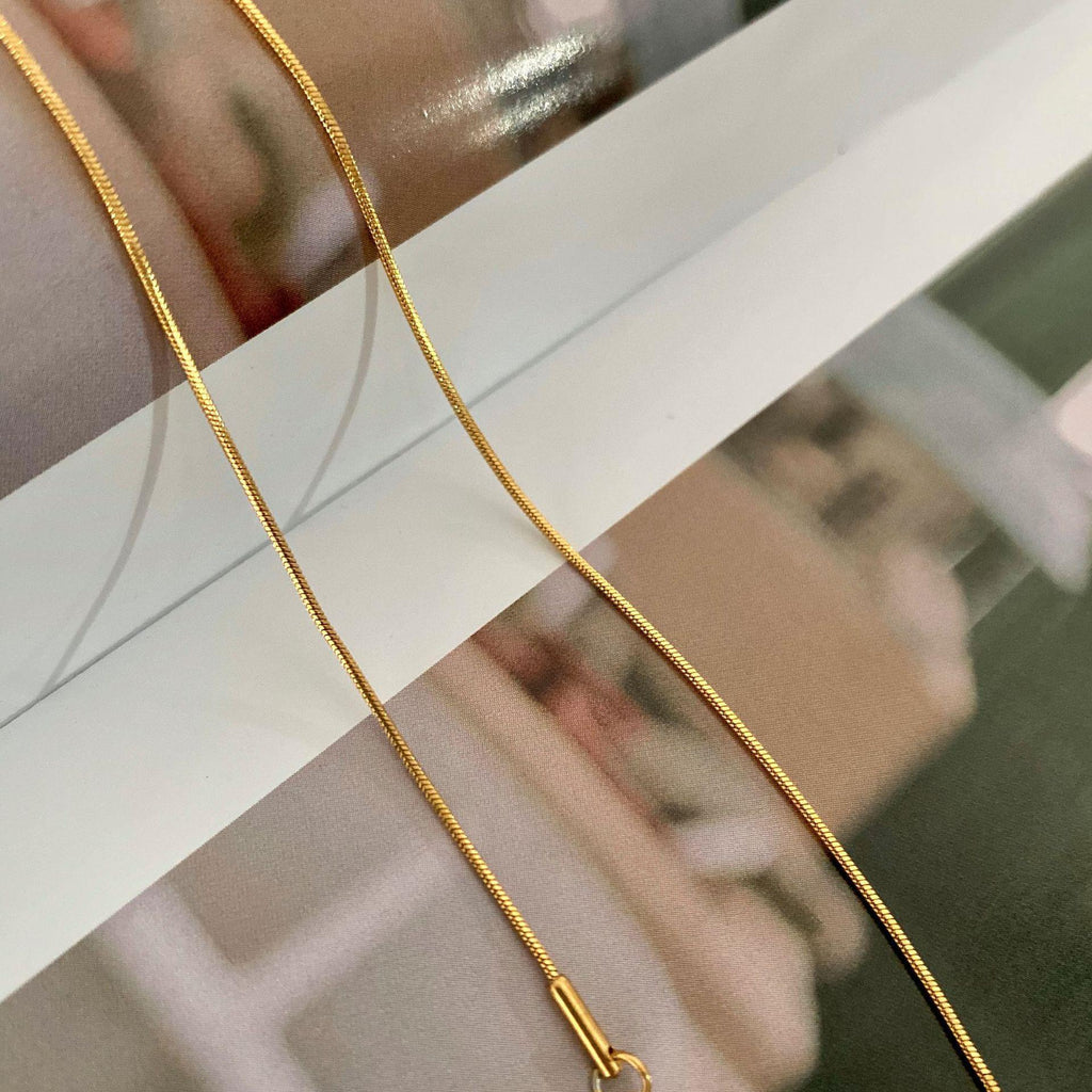 Stainless Steel Simple Mini Thin round Snake Bone Chain 1MM 2mm Clavicle Chain European and American Ins Style Women's Fashion Chain