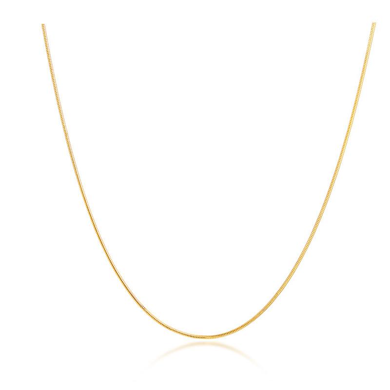 Stainless Steel Simple Mini Thin round Snake Bone Chain 1MM 2mm Clavicle Chain European and American Ins Style Women's Fashion Chain