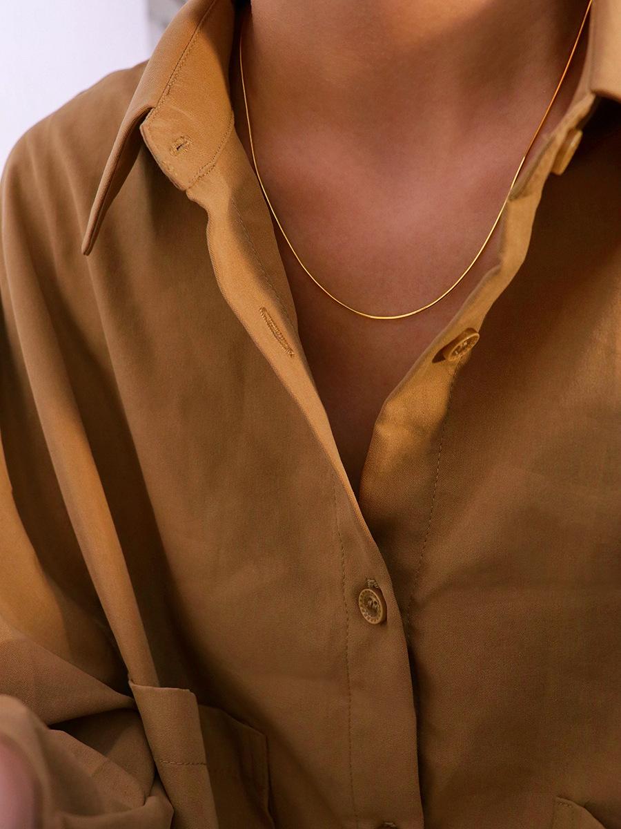 Super Flash Basic Snake Bone Chain S925 Sterling Silver Necklace Simple All-Match Clavicle Chain Stackable Exquisite Bare Chain