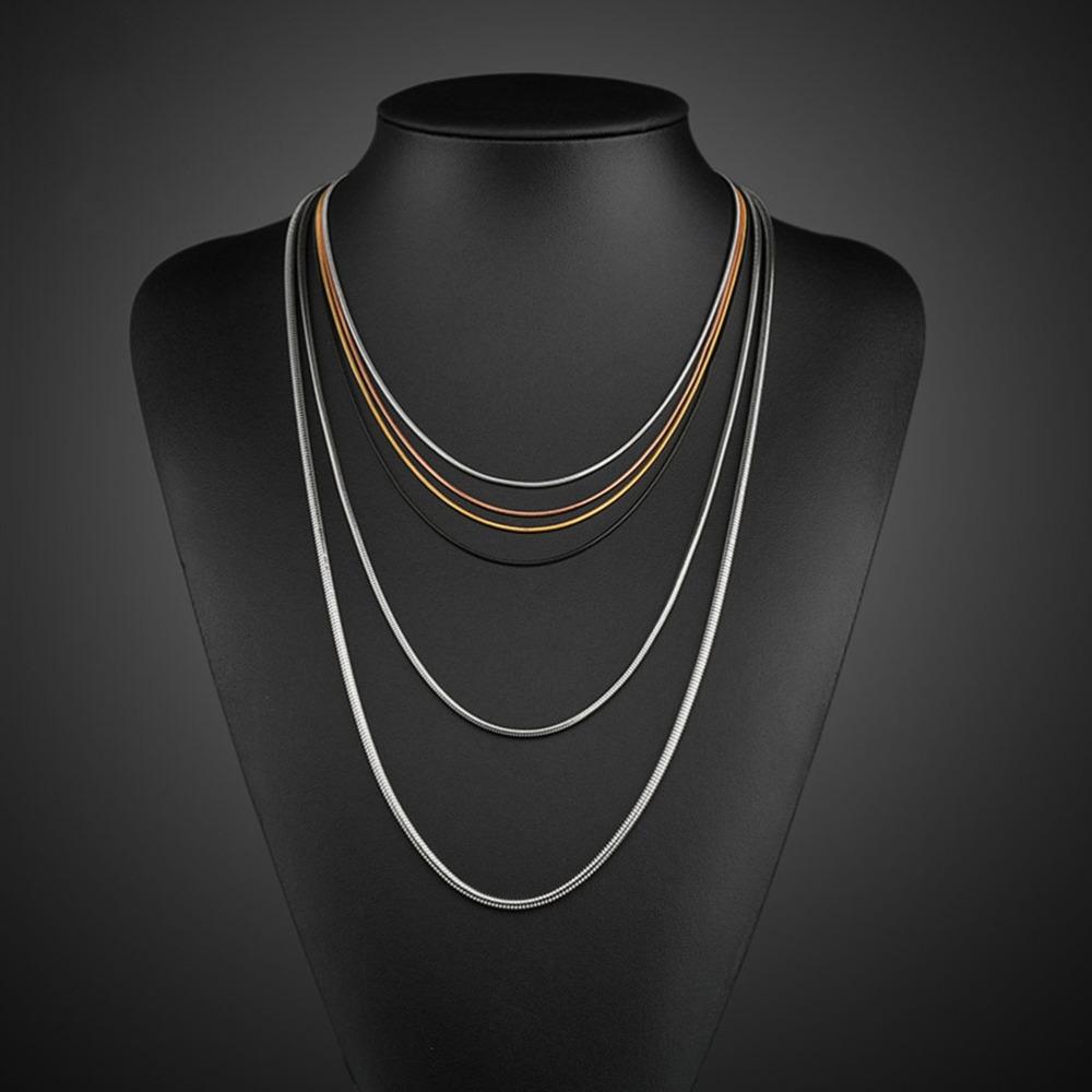 0.9/1.2/1.5mm Stainless Steel Snake Chain Snake Bone Chain DIY Chain Clavicle Titanium Steel Necklace Clavicle Chain
