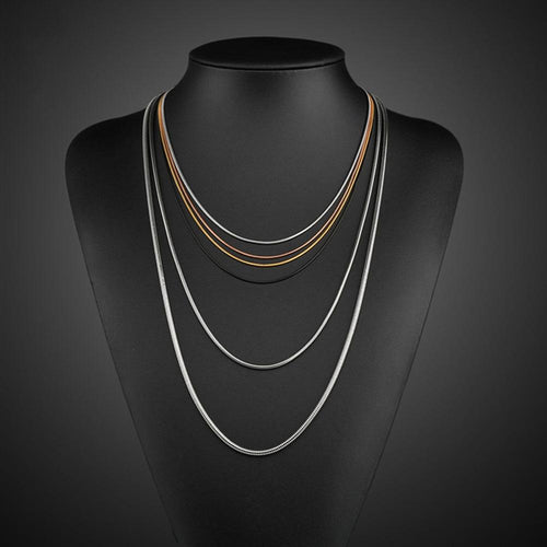 0.9/1.2/1.5mm Stainless Steel Snake Chain Snake Bone Chain DIY Chain Clavicle Titanium Steel Necklace Clavicle Chain