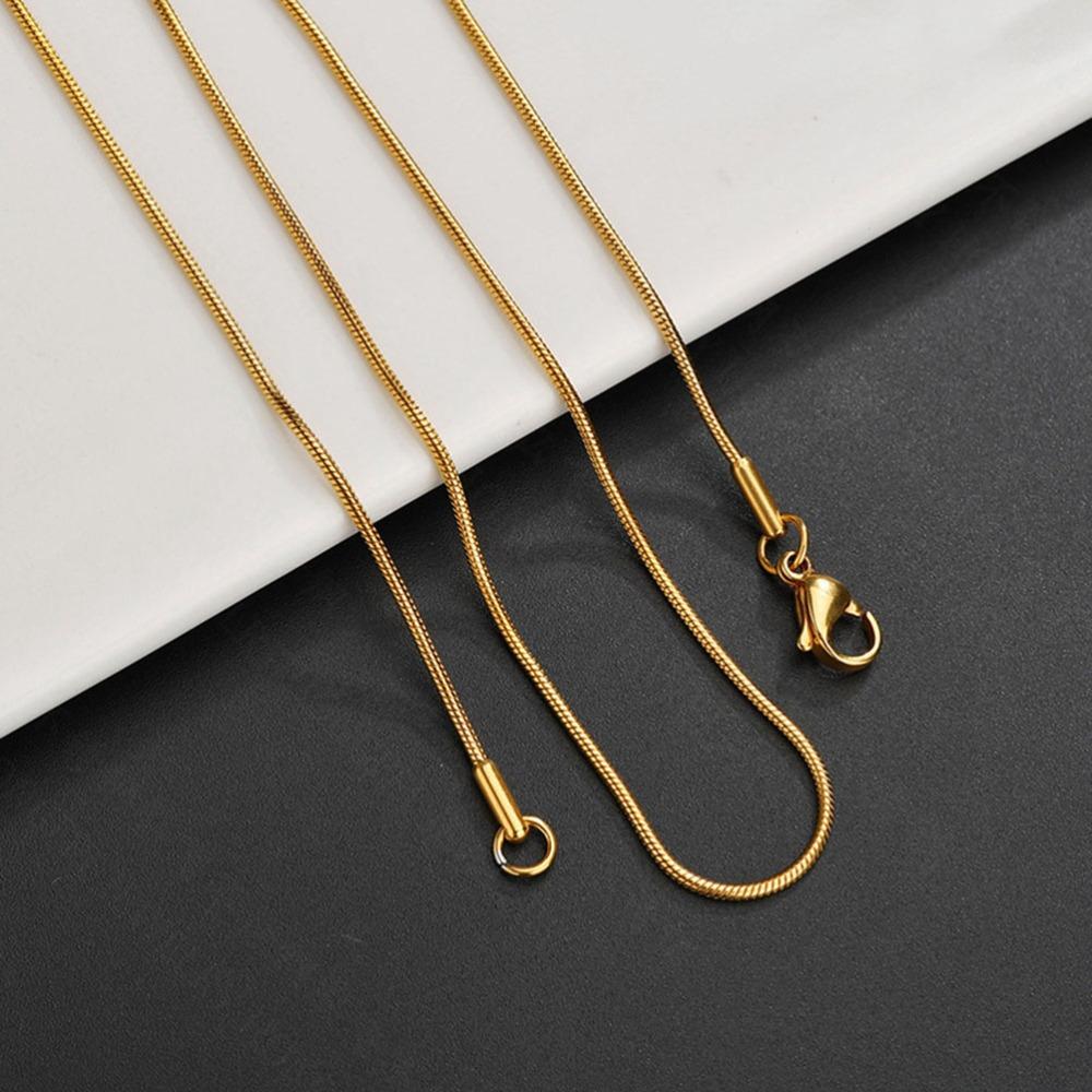 0.9/1.2/1.5mm Stainless Steel Snake Chain Snake Bone Chain DIY Chain Clavicle Titanium Steel Necklace Clavicle Chain