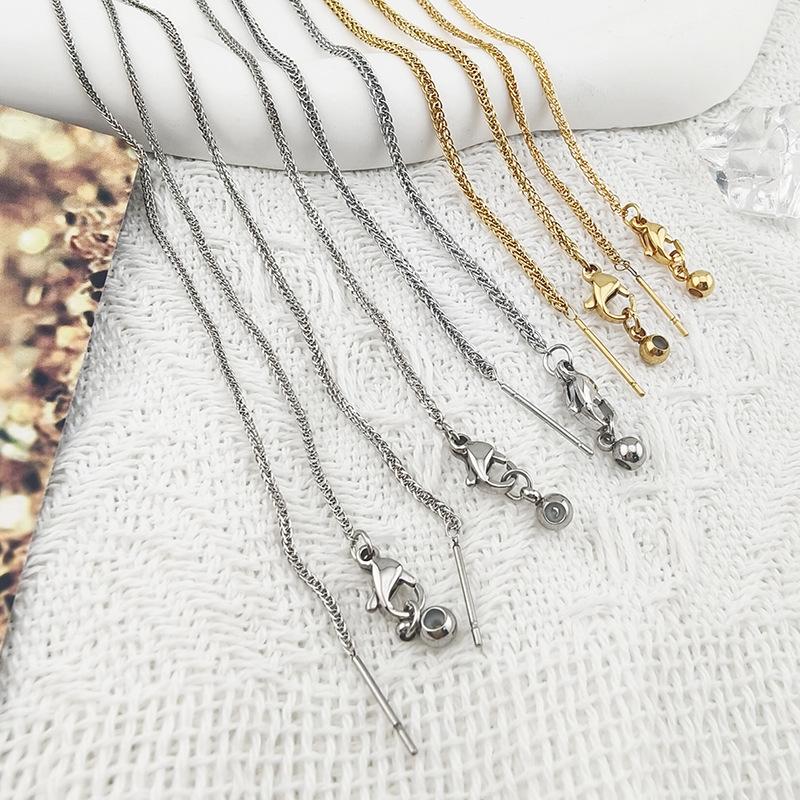 Titanium Steel Universal Chopin Chain Adjustable Needle Chain Small Hole Pendant Beaded Chain Diy Pull Adjustable Necklace
