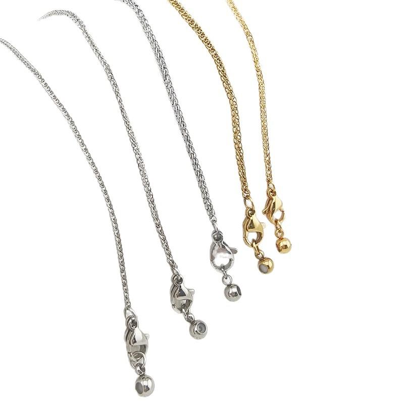 Titanium Steel Universal Chopin Chain Adjustable Needle Chain Small Hole Pendant Beaded Chain Diy Pull Adjustable Necklace