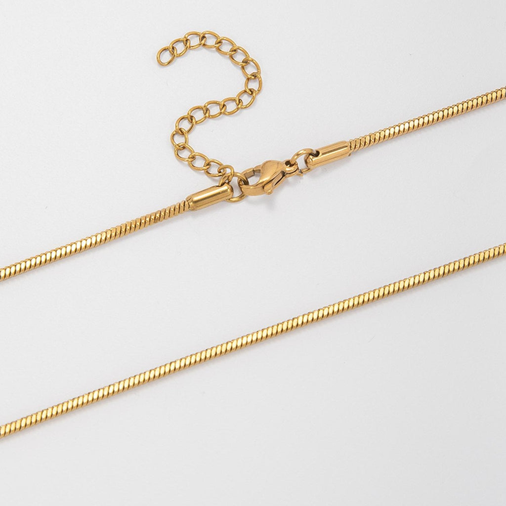 Titanium Steel Cross-Border Necklace Four-Legged Snake Chain Square Snake Bone Chain Plain Chain Women's Clavicle Chain Vacuum Gold Plated Fashion Simple