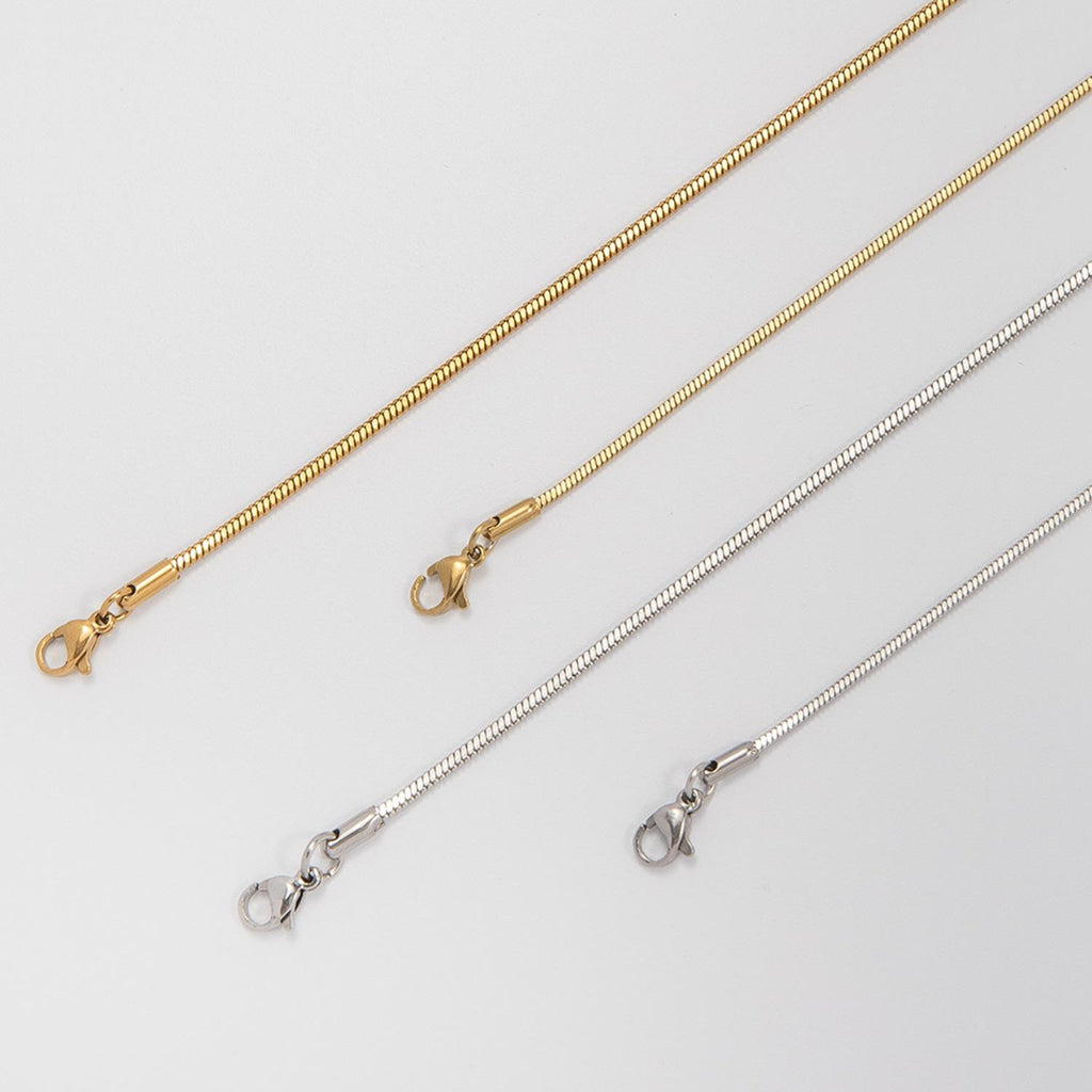 Titanium Steel Cross-Border Necklace Four-Legged Snake Chain Square Snake Bone Chain Plain Chain Women's Clavicle Chain Vacuum Gold Plated Fashion Simple