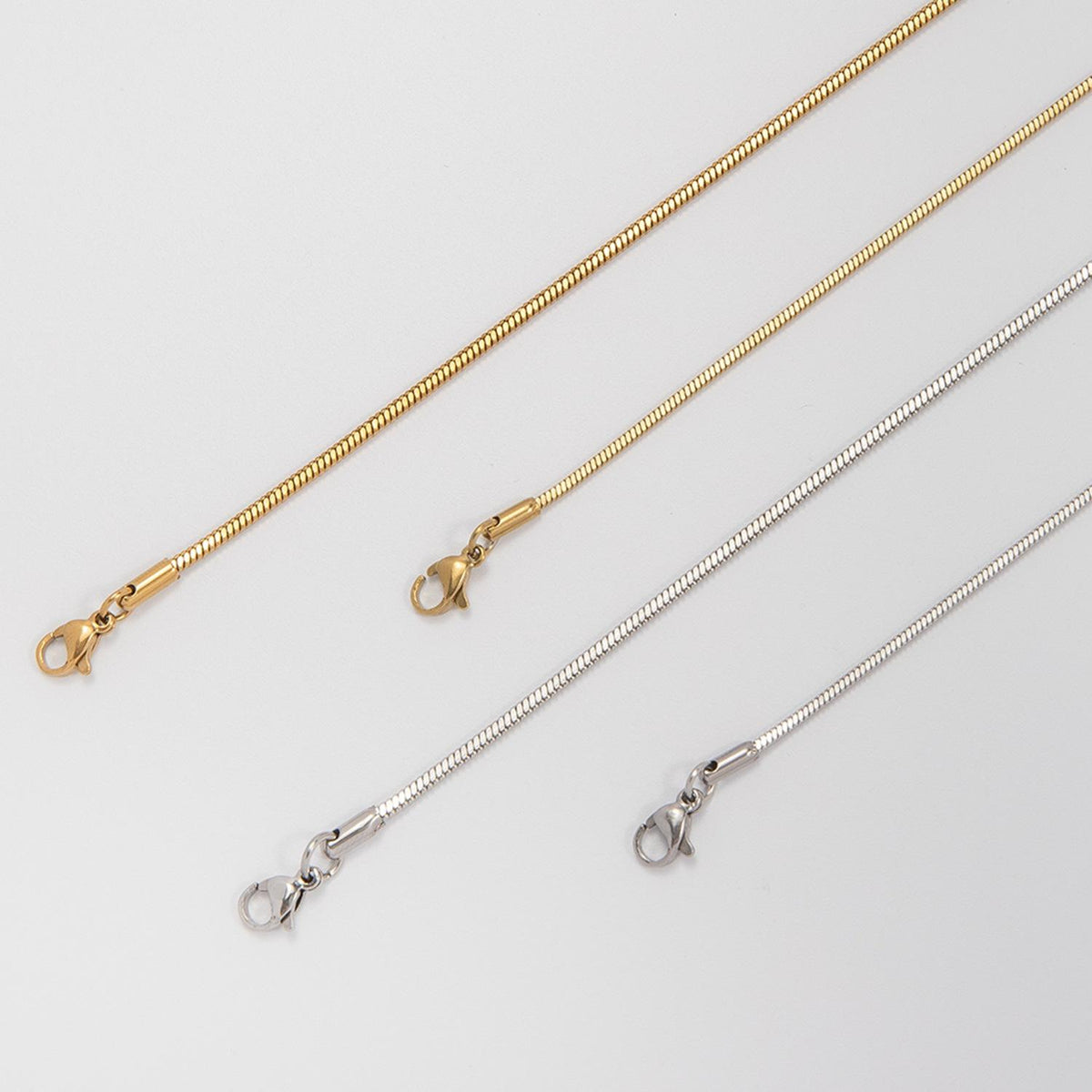 Titanium Steel Cross-Border Necklace Four-Legged Snake Chain Square Snake Bone Chain Plain Chain Women's Clavicle Chain Vacuum Gold Plated Fashion Simple