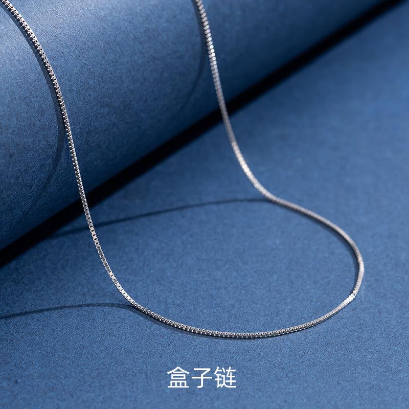 Necklace Plain Chain Bare Chain Box Chain Melon Seed Chain O-Shaped Chain Cross Chain Snake Bone Chain Clavicle Chain Female Chain Stacked