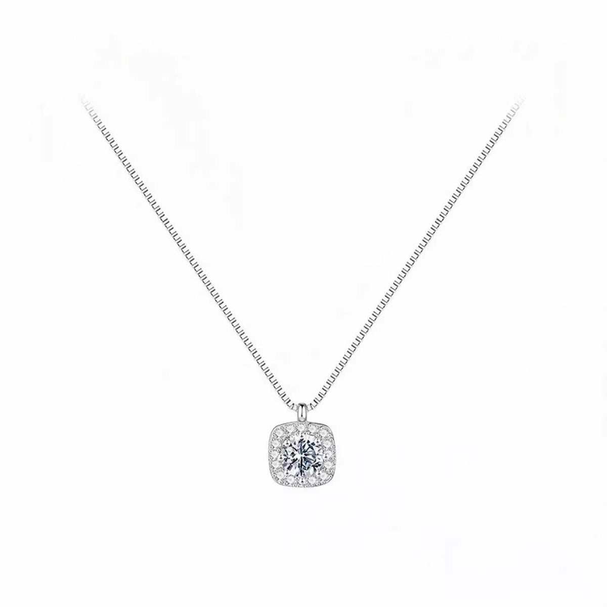 Flash Cube Sugar Zircon Necklace Women's Light Luxury Fashion High-Grade Necklace Niche Design All-Match Pendant Clavicle Chain