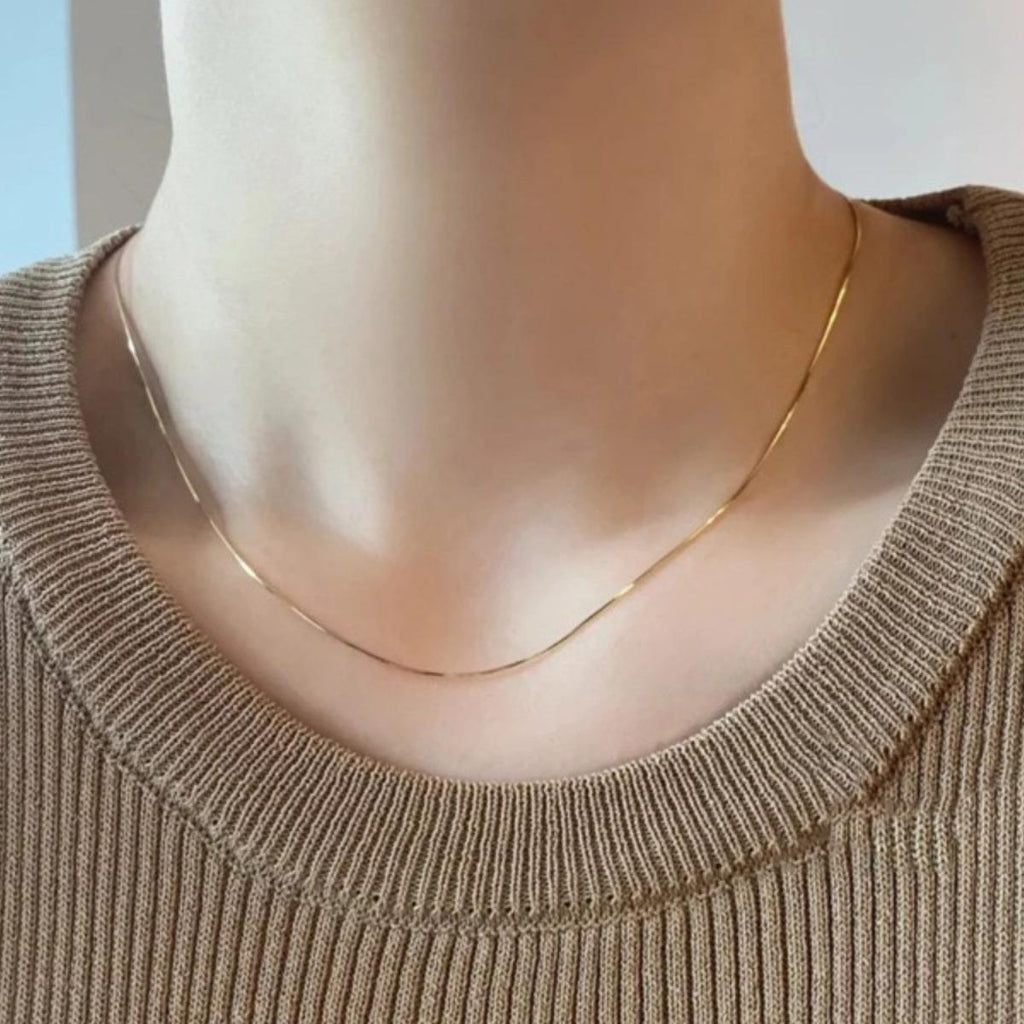 Plain Chain Snake Bone Chain Female Non-Fading Universal Chain Wearable Pendant Necklace Strip Rose Gold Chain Titanium Steel Bare Chain