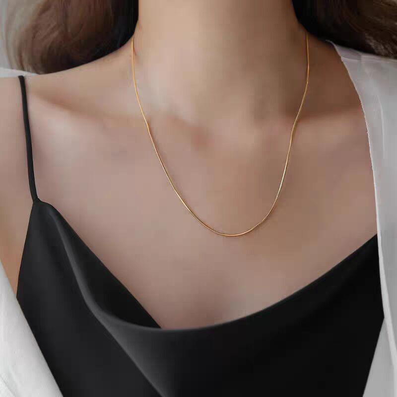 Plain Chain Snake Bone Chain Female Non-Fading Universal Chain Wearable Pendant Necklace Strip Rose Gold Chain Titanium Steel Bare Chain
