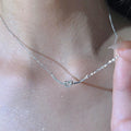 Little Red Book Same Style Knot Smile Necklace Female Temperament Clavicle Chain Japanese and Korean Temperament Flash Diamond Niche Design Sense All-Match