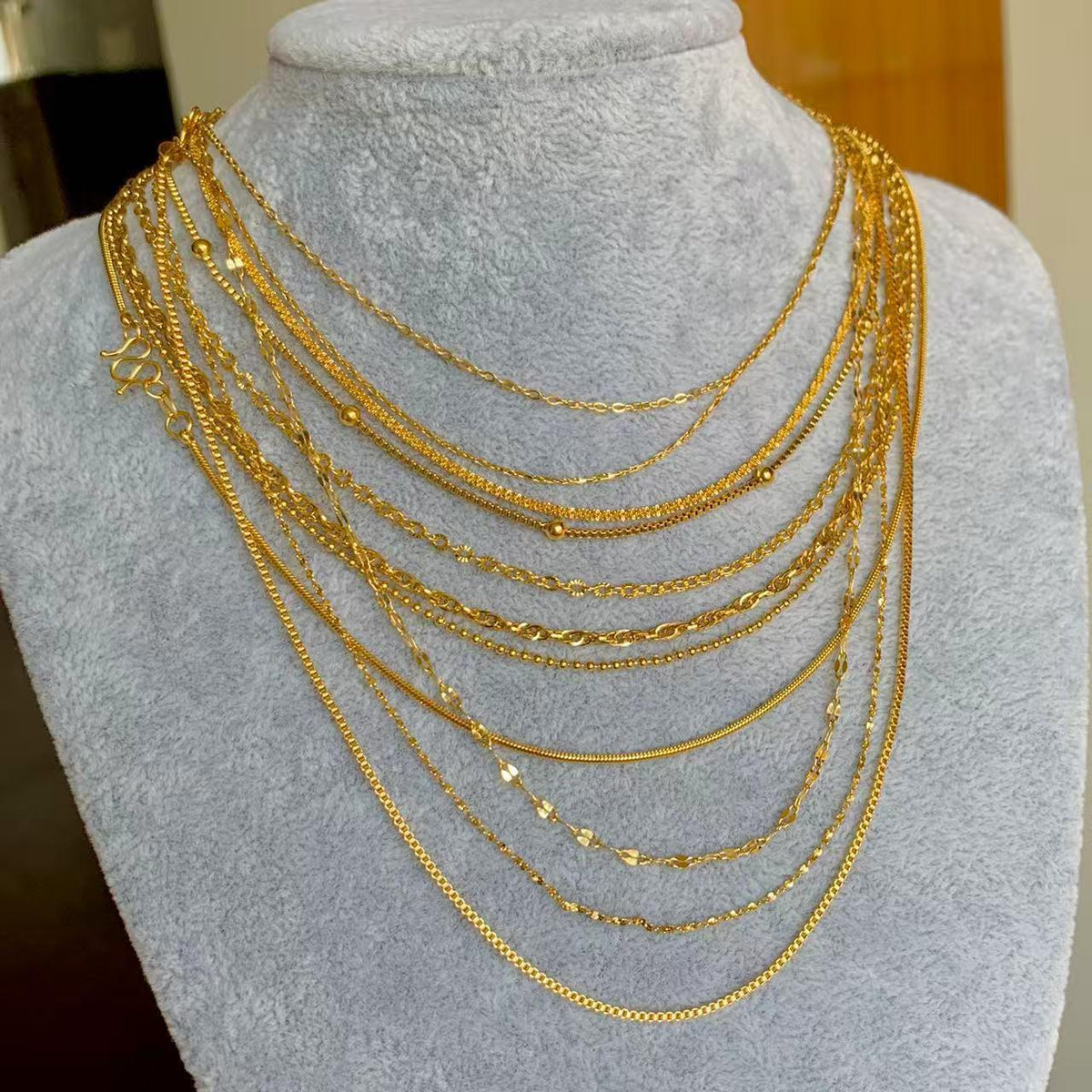 Silin M Buckle Titanium Steel Chain Clavicle Chain Chopin Chain Box Chain O-Shaped Chain Sunflower Spacer Bead Chain Snake Bone