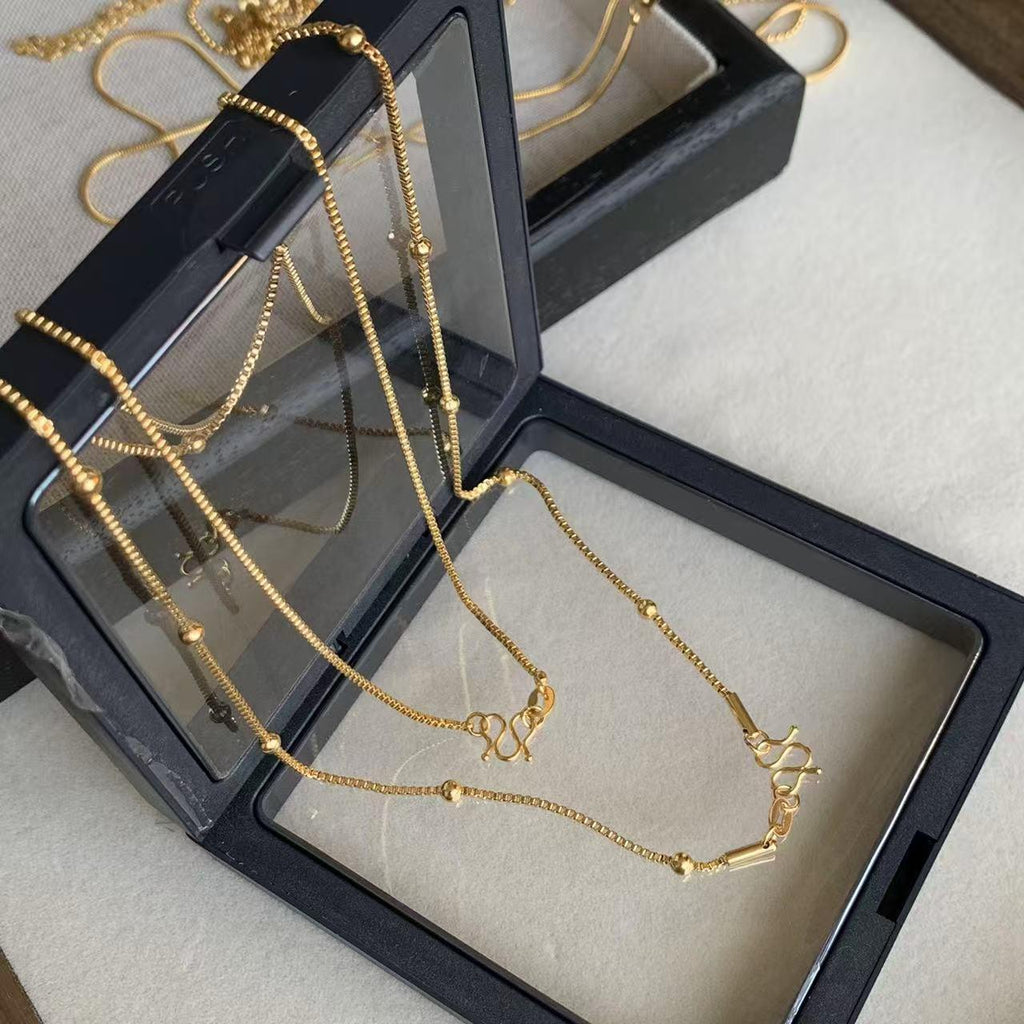 Silin M Buckle Titanium Steel Chain Clavicle Chain Chopin Chain Box Chain O-Shaped Chain Sunflower Spacer Bead Chain Snake Bone